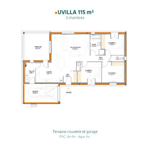 plan de maison contemporaine plain pied 115 m2