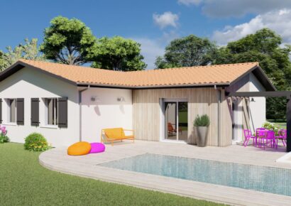 maison moderne en L 115m2