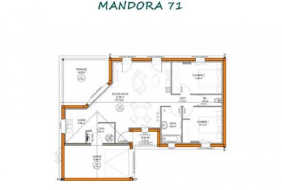 plan maison moderne mandora 71m2