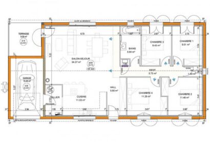 plan maison pomelos-110m2