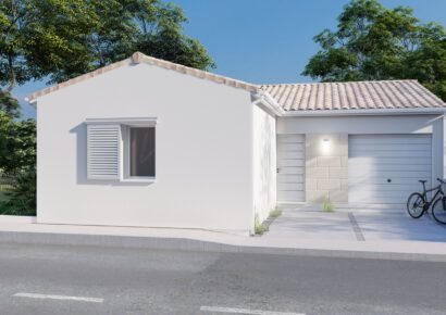 maison moderne en L avec garage