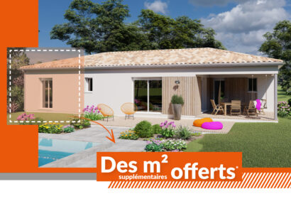 mètres carrés supplémentaires offerts avec Construction Horizontal