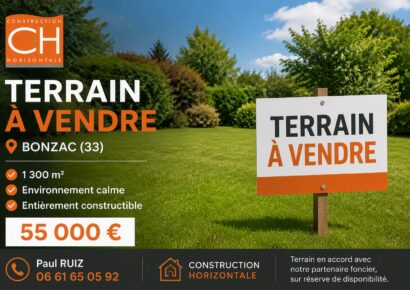 Terrain constructible Bonzac  (Gironde 33)