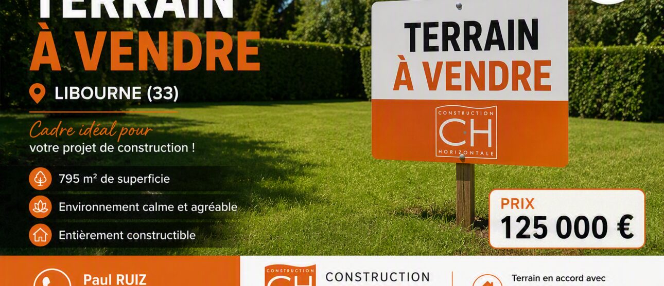 Terrain constructible Libourne  (Gironde 33)